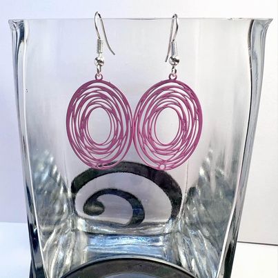 Hollow Oval Laser-cut Earrings