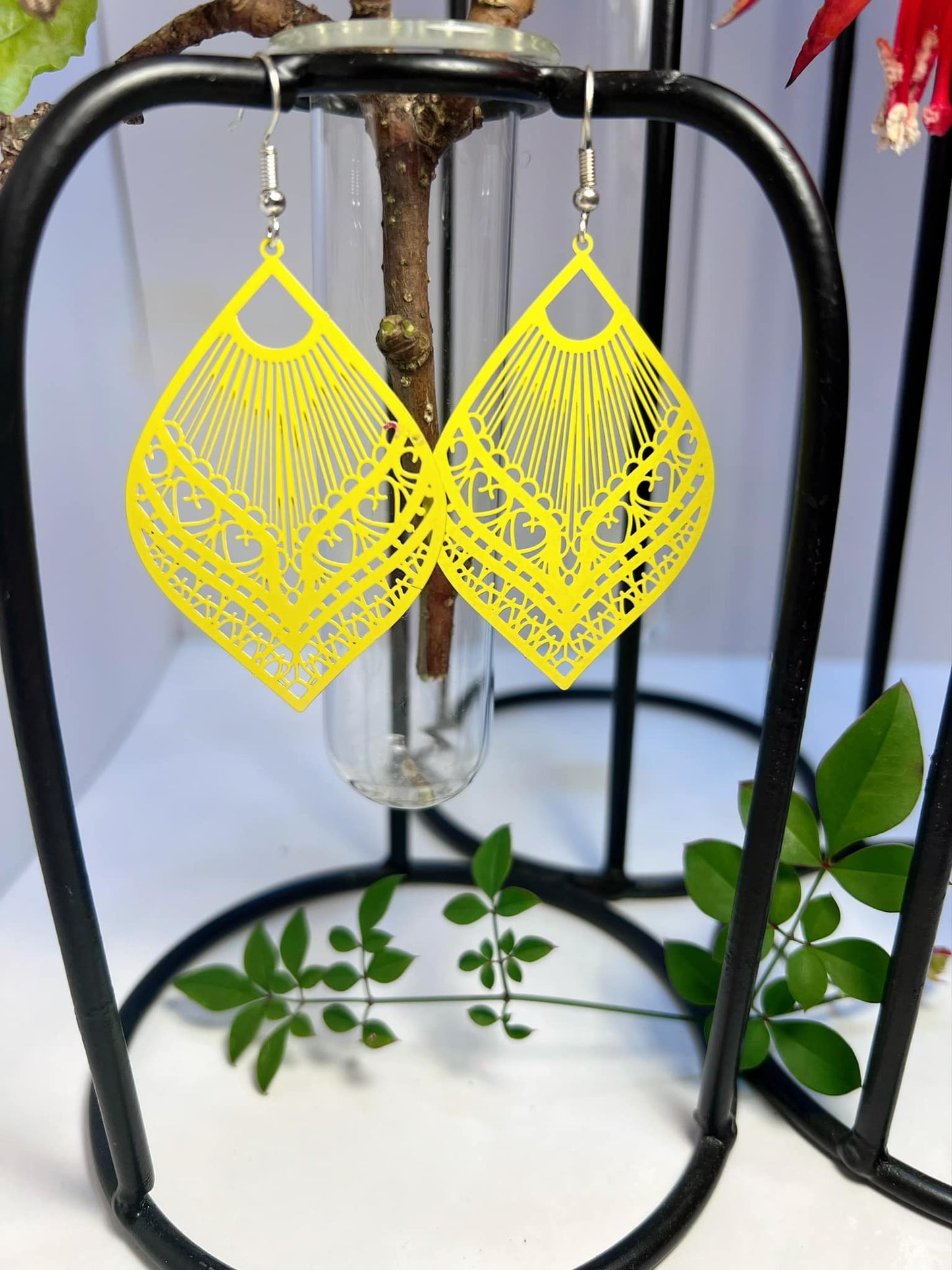 Ovate Shape Filigree Earrings