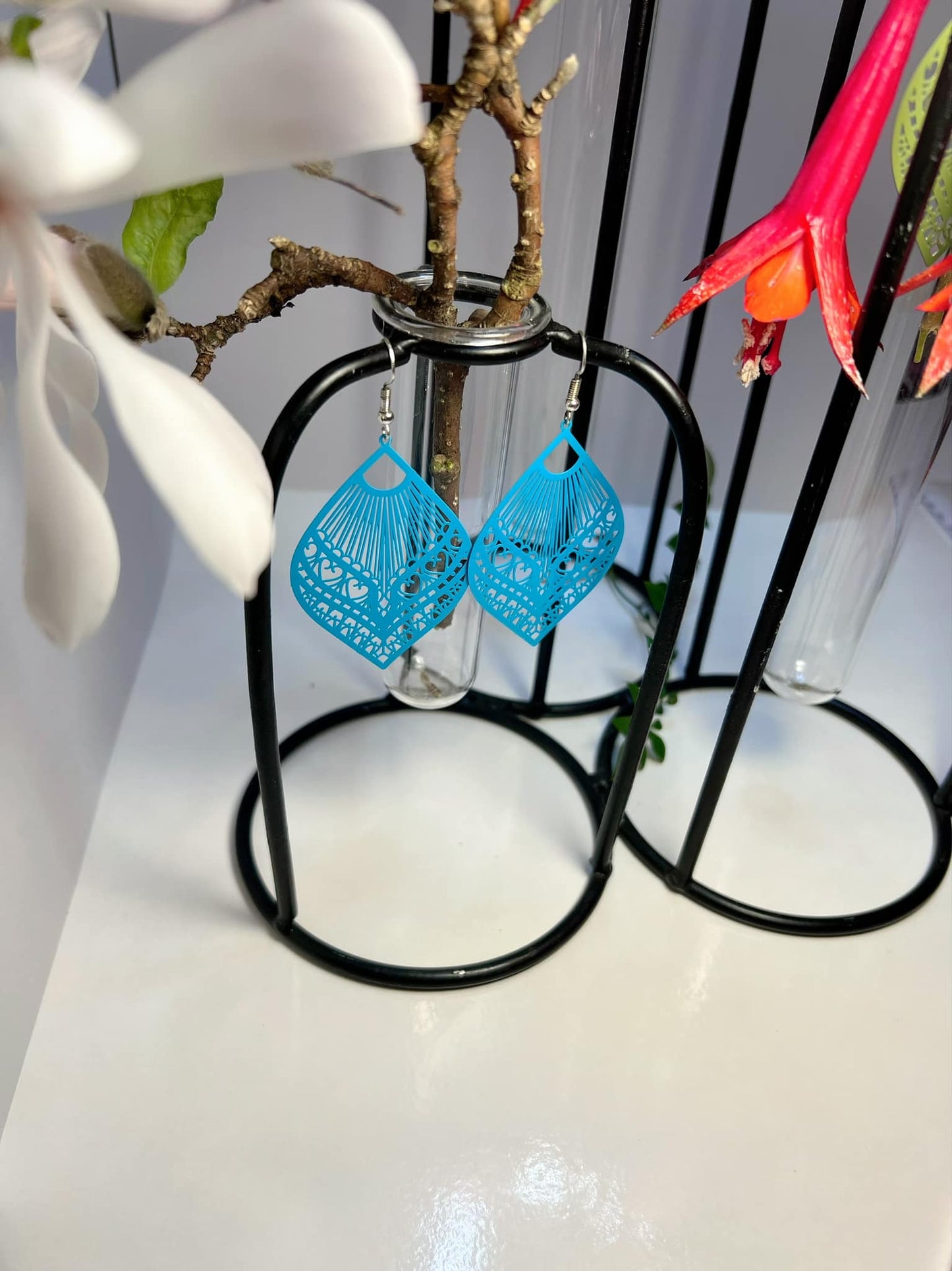 Ovate Shape Filigree Earrings