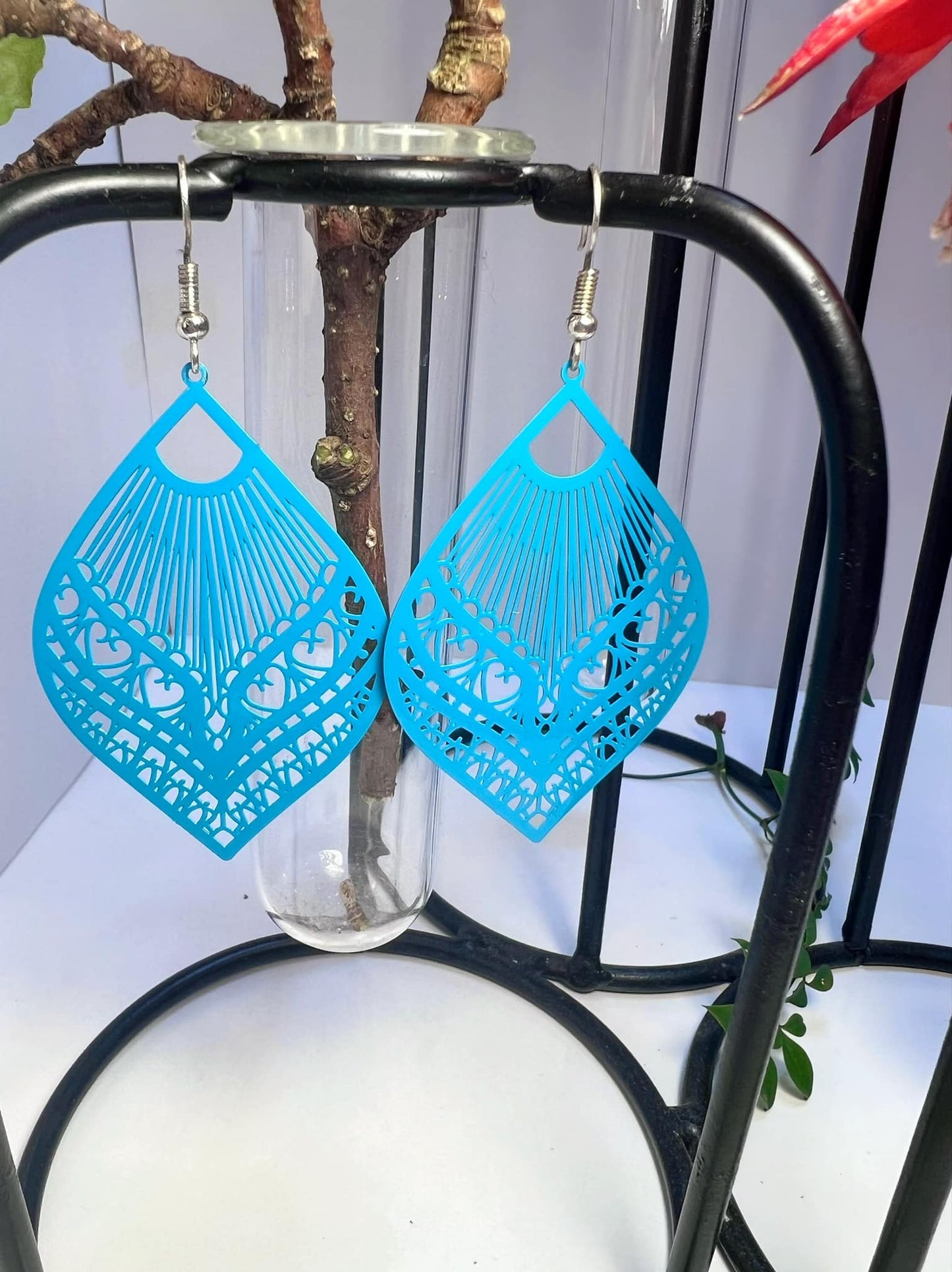 Ovate Shape Filigree Earrings