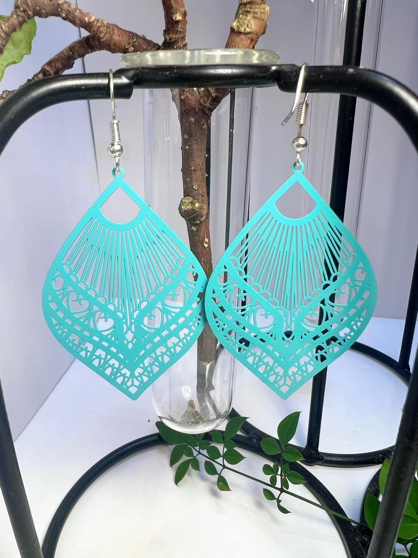 Ovate Shape Filigree Earrings