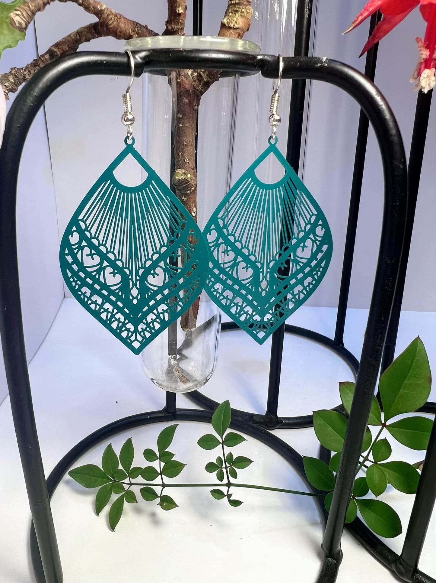 Ovate Shape Filigree Earrings