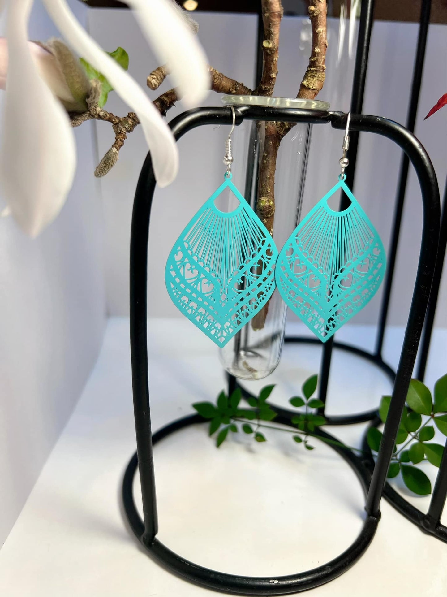 Ovate Shape Filigree Earrings