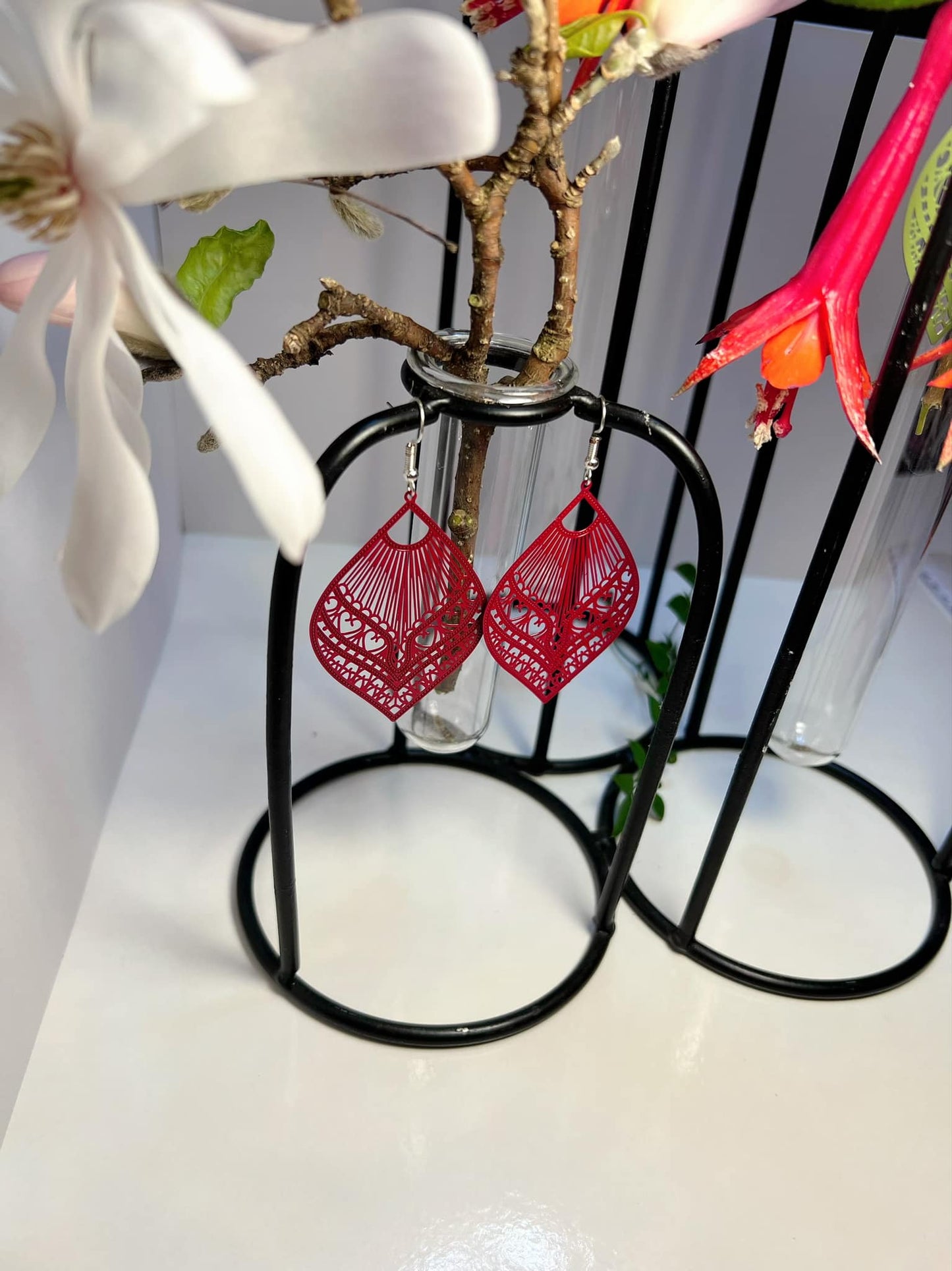 Ovate Shape Filigree Earrings