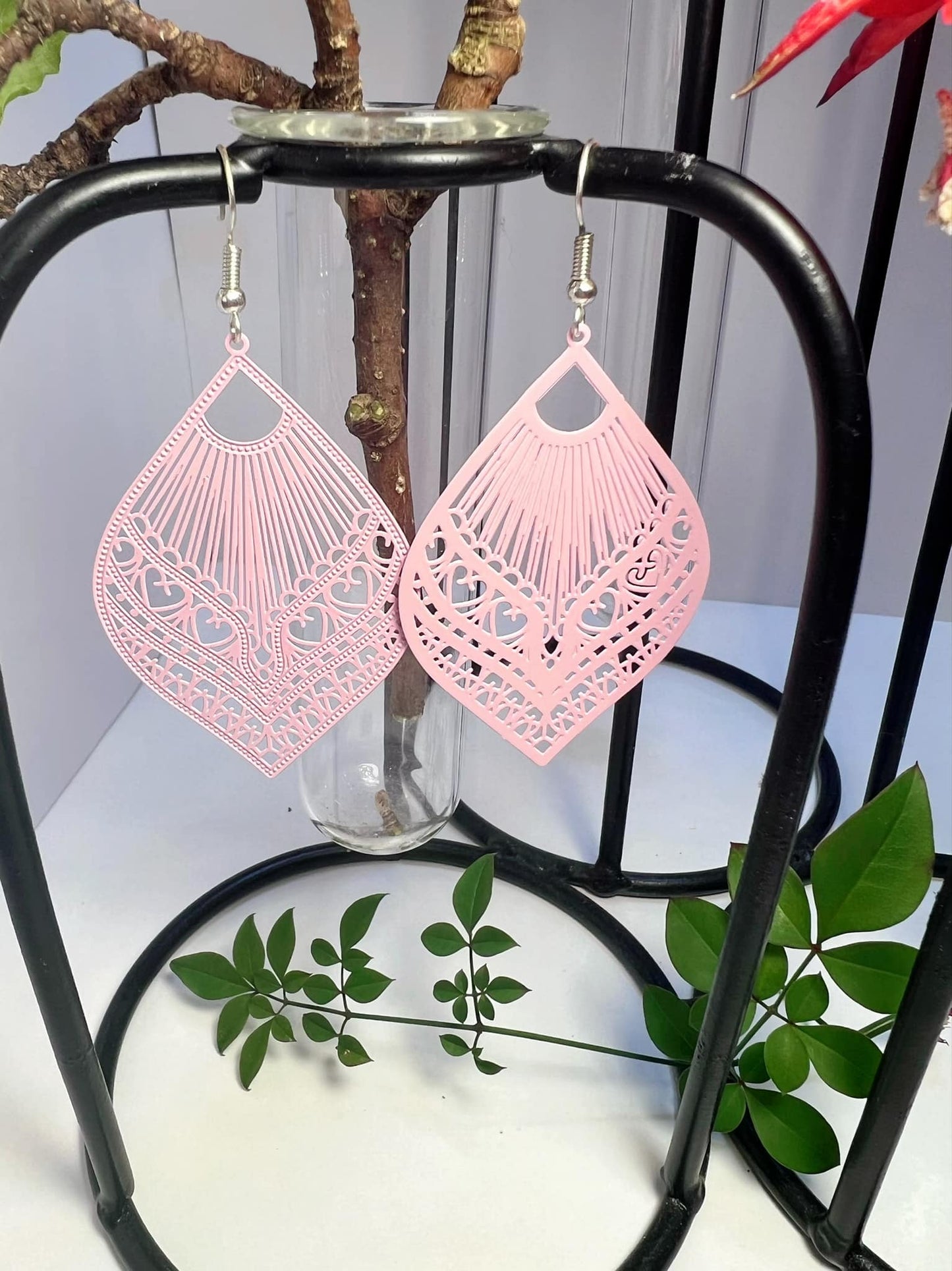 Ovate Shape Filigree Earrings