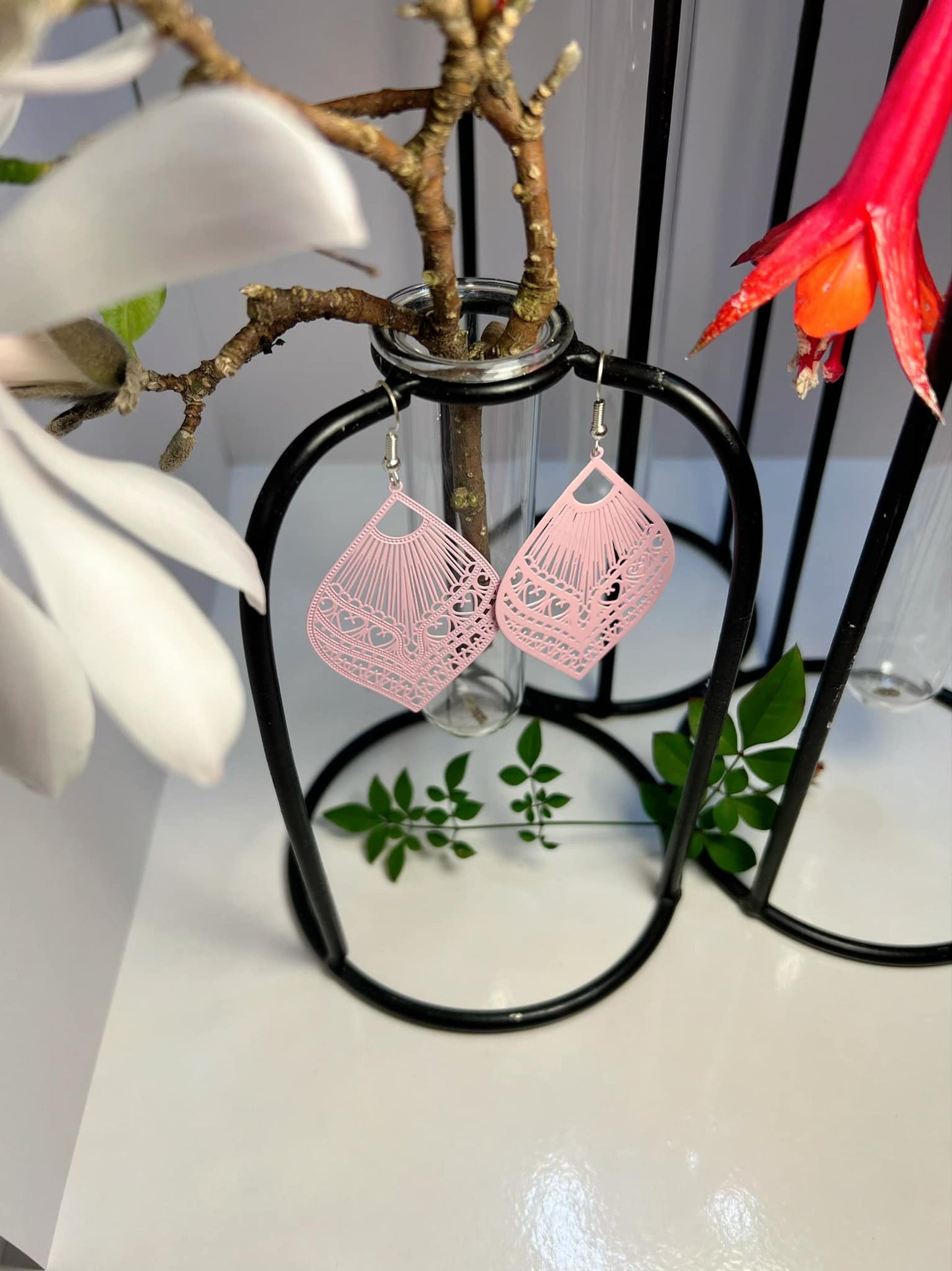 Ovate Shape Filigree Earrings