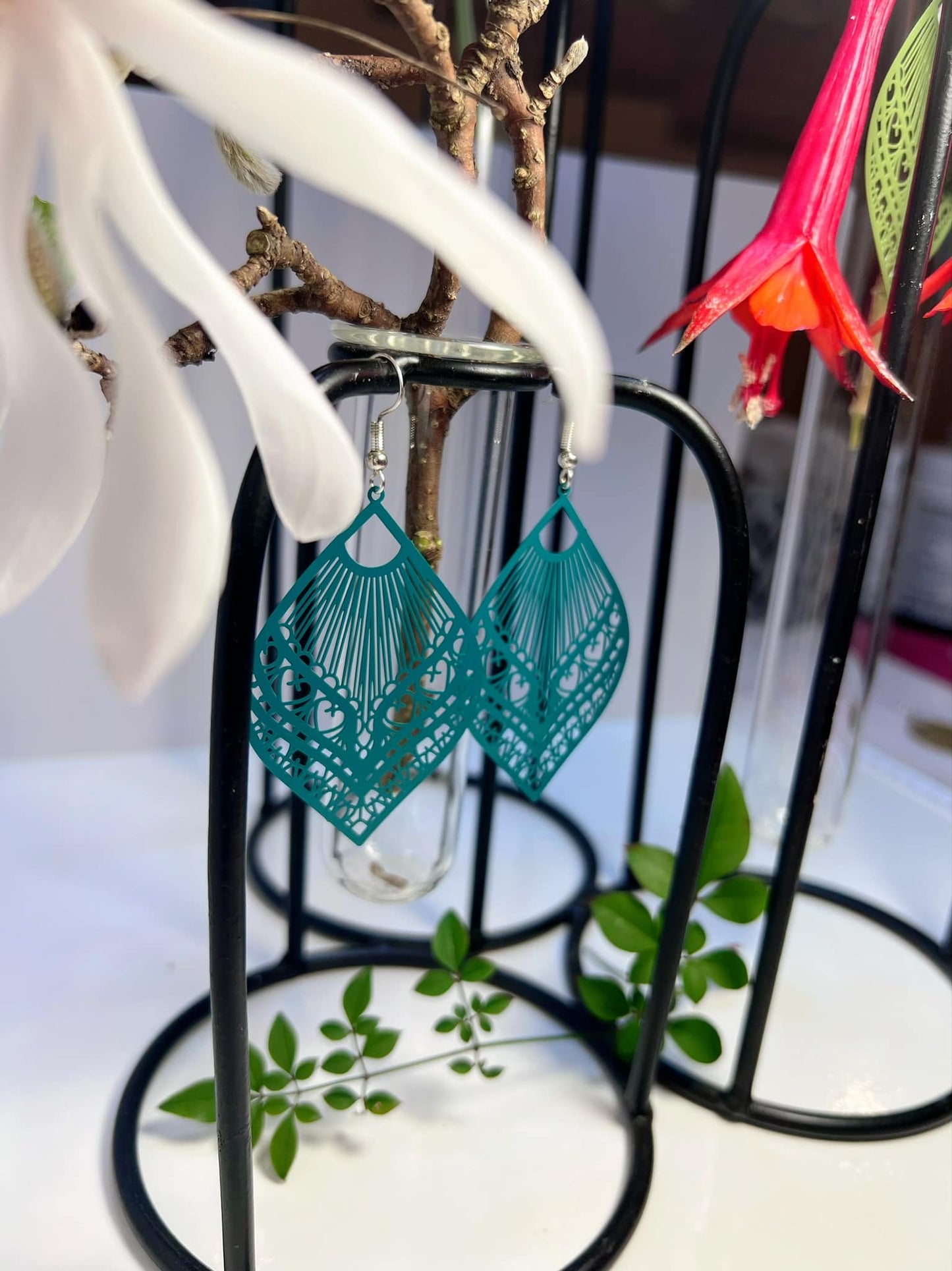 Ovate Shape Filigree Earrings