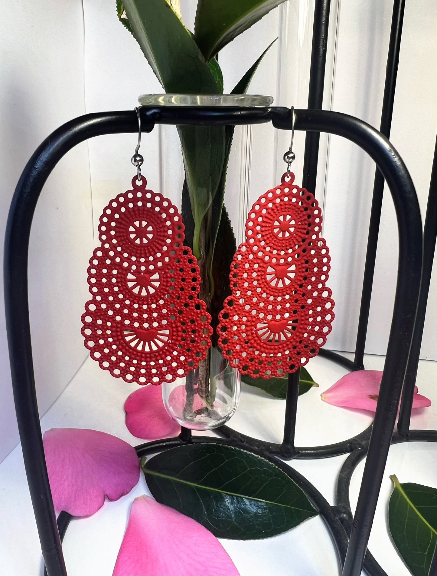 Layered Lace-like Hollow Earrings