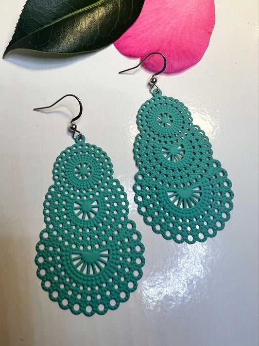 Layered Lace-like Hollow Earrings
